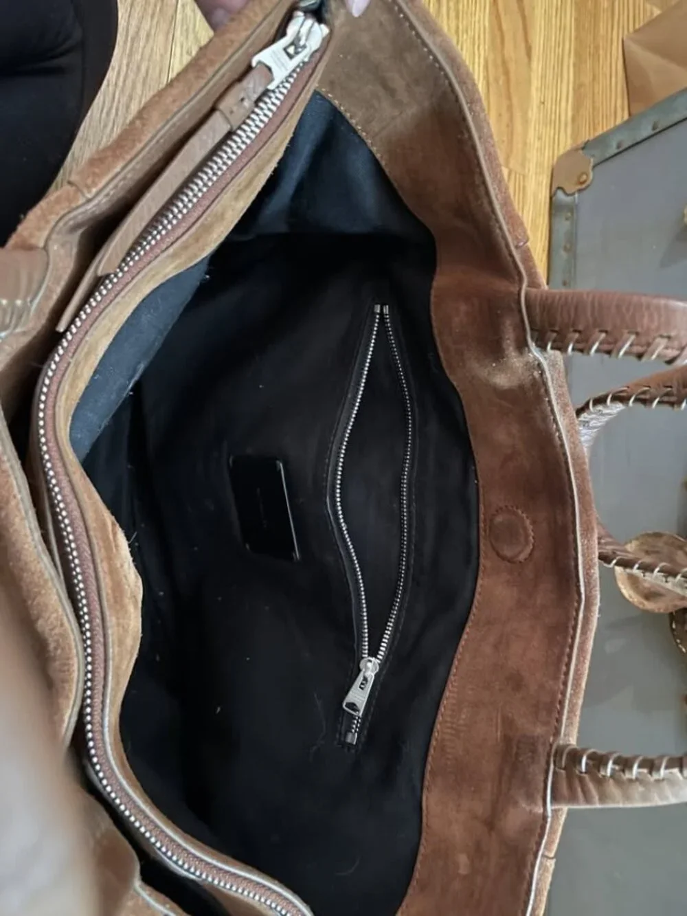 All Saints Suede Tote/Laptop Bag
